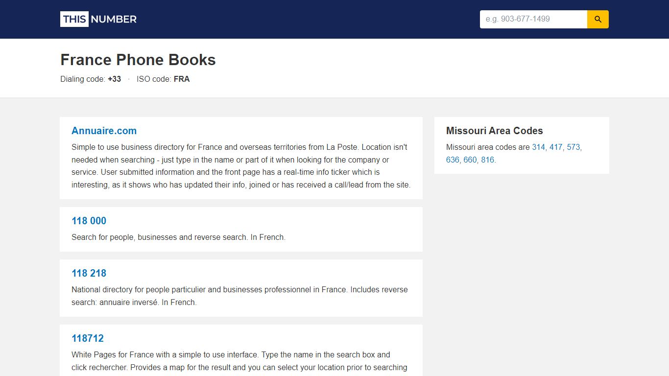 France White Pages & Yellow Pages (+33) | ThisNumber